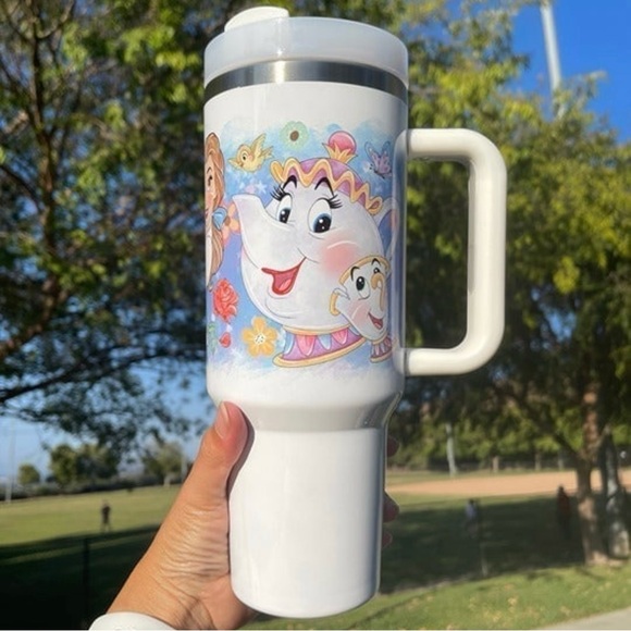 Custom 40 oz Tumbler Disney Beauty and the Beast Belle Brand new double… - Picture 2 of 10